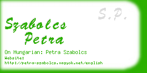 szabolcs petra business card